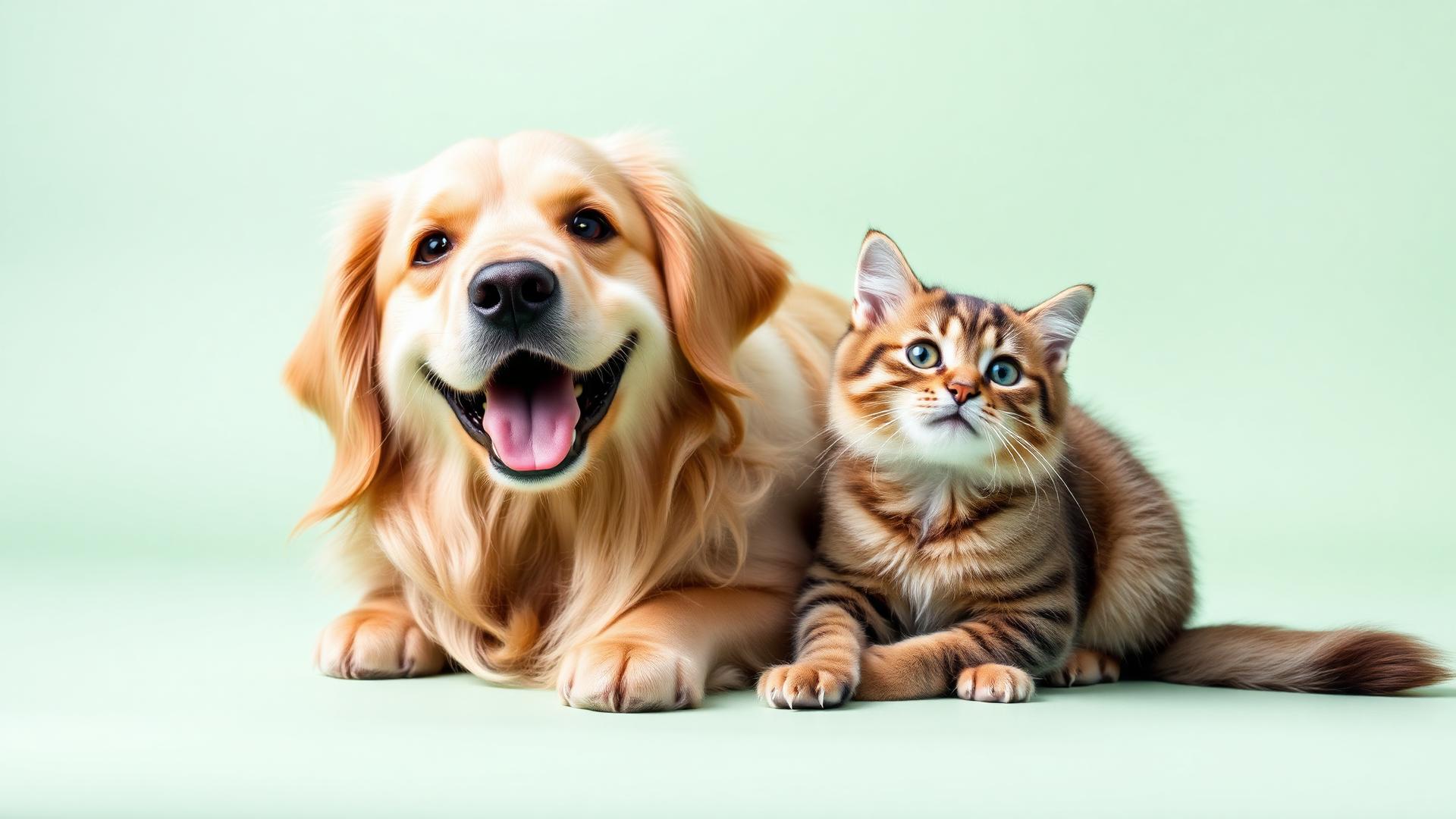Cachorro e gato felizes